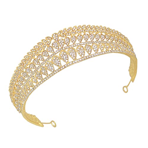 Mikinona 1 Stück Braut Tiara Krone Damen Haarschmuck Hochzeitskopfbedeckung mit Glitzersteinen für Hochzeit Verlobung und Besondere Anlässe Einfach Sorgt für Einen Atemberaubenden Look von Mikinona