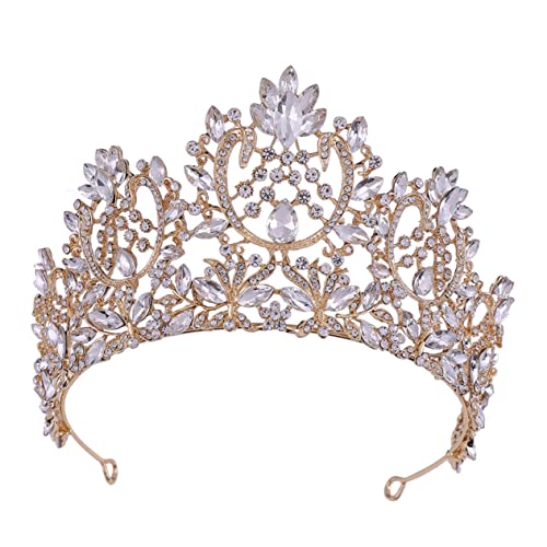 Mikinona 1 Stück Braut Tiara Strass Vintage Hair Accessoires Krone Für Mädchen Haarschmuck Zur Hochzeit Braut Haarschmuck Hochzeit Brauttiara Hochzeit Stirnband Queens Crown Tiara-krone von Mikinona