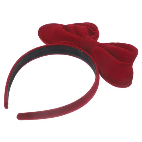 Mikinona 1stück Roter Velours-bogen-haarreifen Für Damen Festliches Haarband Für Partys Cosplay Und Besondere Anlässe Dekorativer Haarschmuck Robust Und Langlebig Für Freundinnen von Mikinona