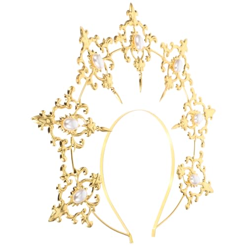 Mikinona 1stück Goldener Haarschmuck Für Mädchen Retro Heiligenschein Haarreif Eleganter Kopfschmuck Für Karneval Hochzeiten Partys Und Besondere Anlässe von Mikinona
