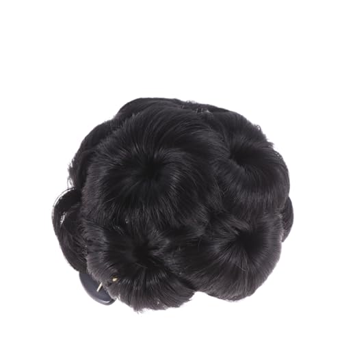Mikinona Hochsteckfrisur Haar Clip Mit Blumen-design Synthetische Haar Dutt Klammer Für Damen Natürlich Schwarz Einfach Zu Bedienen Für Voluminöse Frisuren von Mikinona