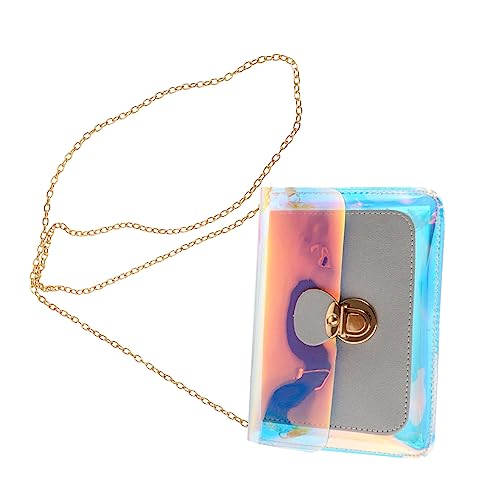 Mikinona 1 Stück -Kosmetiktasche Beutel Schulter Aufbewahrungstasche Umhängetasche Frau Tasche Mehrzwecktasche PVC Silber von Mikinona