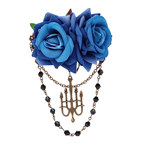 Mikinona 1pc Vintage Stil Quaste Corsage Rose Abzeichen Gothic Brosche Breastpin Für Tasche Pullover von Mikinona