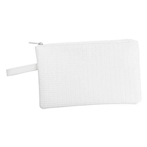 Mikinona 1 Stück Mobile Geldbörse Kosmetiktasche Handtasche kleine Geldbörse mit Reißverschluss Make -up -Reisetasche Reißverschlusspanzer kleine Schminktasche Make-up-Reisekoffer Weiß von Mikinona