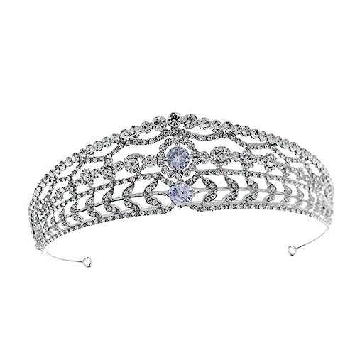 Mikinona Retro Krone für Frauen Hochzeits Tiara Glitzerndes Diadem Brautjungfern Zubehör Blumenkopfschmuck für Partys von Mikinona
