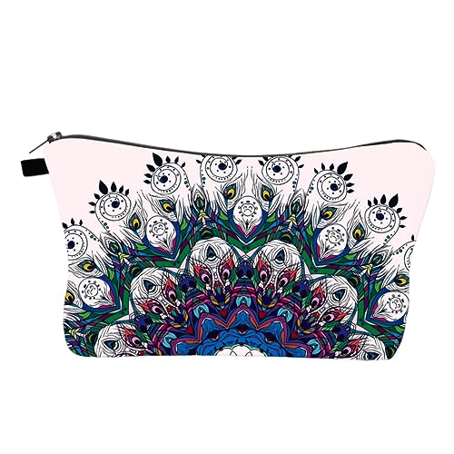 Mikinona 1 Stück wasserdichte Kosmetiktasche mit Mandala Design Make Up für Damen oder Waschtasche für Zuhause und Reisen von Mikinona