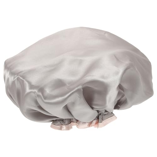 Mikinona 1 Stück wasserdichte duschhaube Dusche Bad Erwachsene Kappe Männer heut waschbare women feminela gastherme elastic band femmansoe mane weiblich water proof shower caps the man Grey von Mikinona