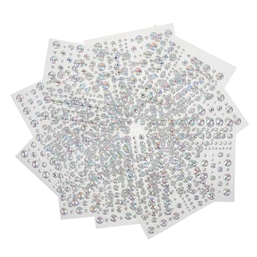 Mikinona 10 Blatt Selbstklebende Strasssteine für Gesicht Funkelnde Augen Make Up Aufkleber für Partys Festivals und Bühnenauftritte Kreative Juwelen für Einzigartigen und Ausdruck von Mikinona