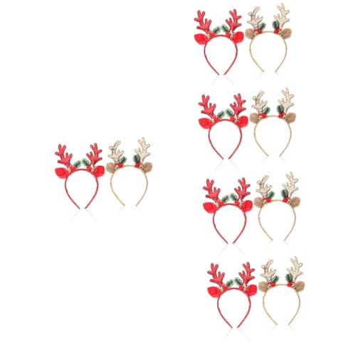 Mikinona 10 Stk Elch Stirnband Weihnachts-Haarschmuck Weihnachtsstirnband für Erwachsene Weihnachtsgeweihe weihnachts kopfschmuck weihnachtskopfschmuck Geweih-Stirnband Ohr Stirnband Metall von Mikinona