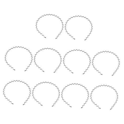 Mikinona 10 Stück Metall-haarbänder Für Herren Einfache Gewellte Bänder – Modischer Haarreifen von Mikinona