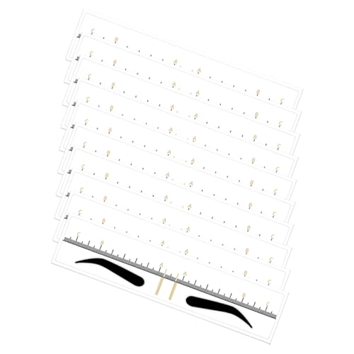 Mikinona 10 Stück Teiliges Augenbrauen Schablonen Einweg PVC Aufkleber mit Klarer Präziser Augenbrauen Formhilfe für Ausgewogene Einfache Anwendung für Anfänger und Profis von Mikinona