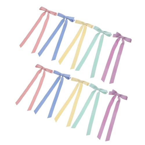Mikinona 10 Stück Teiliges Set Bunte Schleifen Haarspangen für Mädchen Farbenfrohe Haarschmuck Accessoires für Verschiedene Frisuren und Anlässe von Mikinona