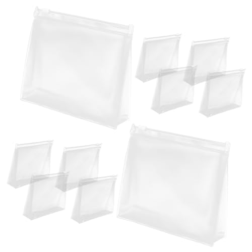 Mikinona 10 Stück Teiliges Transparente Kulturtaschen aus Strapazierfähigem Großer Reißverschluss Praktische Reise kosmetiktaschen für Damen für Flugzeug und Outdoor Trockene und Nasse von Mikinona