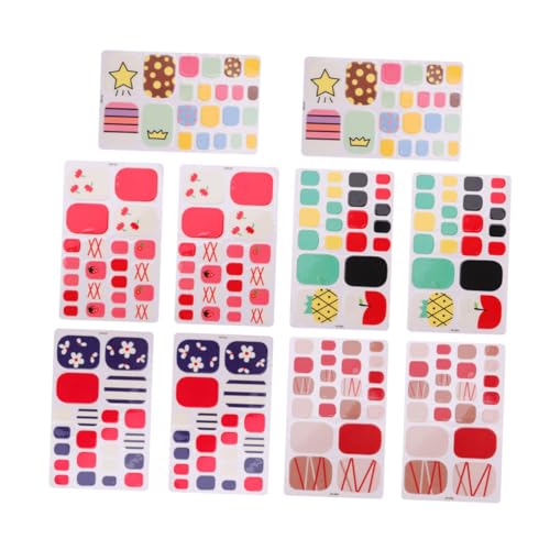 Mikinona 10 Stück Wasserdichte Fußnagel Aufkleber Umweltfreundliche und Einfache Anwendung für Vielfältige Designs für Einzigartige Dekorationen von Mikinona