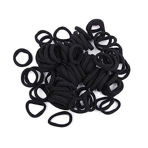 Mikinona 100stücke Elastische Haargummis Schwarz Für Damen-haarbänder Haarseilbänder Haarseilbinder Langlebig Und Dehnbar von Mikinona