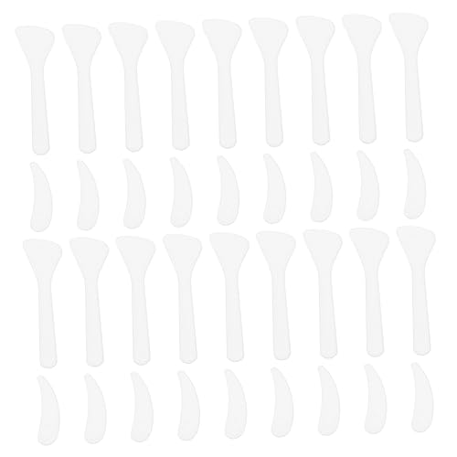 Mikinona 100stücke Praktische Augencreme-löffel Aus Kunststoff Langlebige Make-up-schaufeln Weiß Gesichtscreme-löffel Maskenapplikator Kosmetikbedarf von Mikinona