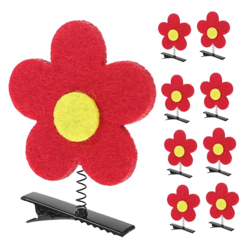 Mikinona 10St Kleine rote Blumenhaarnadel Haar Klammern Haarspangen Haarspange mit Blumenmuster Blumenhaarnadeln Haarklammern Schmücken Blumen-Haarschmuck Haarspange für Mädchen die Blumen von Mikinona