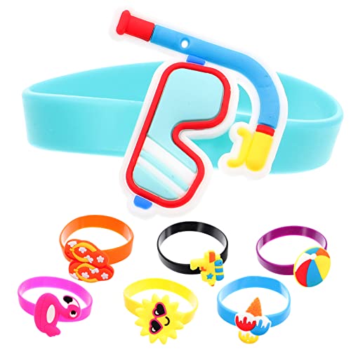 Mikinona 10stücke Silikonarmbänder Stretch Armbänder Mit Cartoon-dekorationen Für Party Supplies Und Feste in Frischen Farben Für Kleinkinder Und Spielkameraden von Mikinona