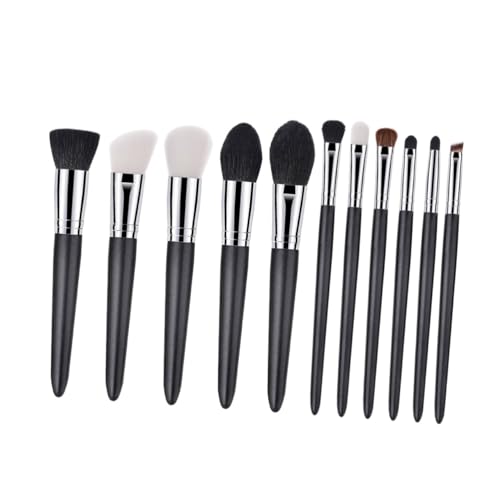 Mikinona 11stücke Teiliges Make-up-pinsel-set Aus Ziegenhaar Professionelle Damenkosmetikpinsel Holzgriff Für Puder Cremes Lidschatten Concealer von Mikinona