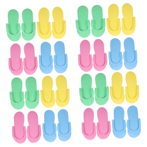 Mikinona 12 Paare Faltbare EVA Duschschuhe Rutschfest Schnell Trocknend Badeschlappen für Damen Herren Hotel Gäste Hausschuhe Reise Bad Slipper in Blau Grün Gelb von Mikinona