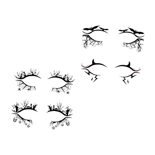Mikinona 12paare Selbstklebende Augen-make-up Aufkleber Für Halloween Kreative Eyeliner Sticker Für Kostümpartys Geeignet Für Augenformen Und Anlässe von Mikinona