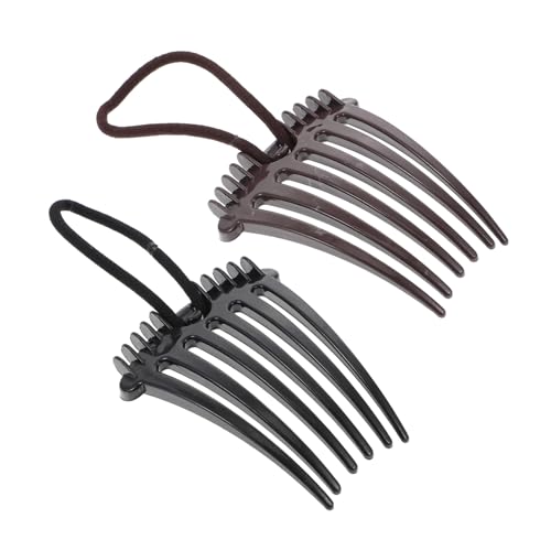 Mikinona 12 Stk Damen Haarkamm Pferdeschwanz-Accessoires flauschiger Haarkamm Blumenbrauthaar Kämme für Frauen Haaraufsatz haarschmuck haircharm brün Pferdeschwanz-Haarkamm Kamm einsetzen von Mikinona