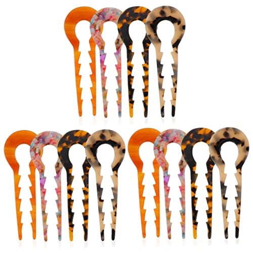 Mikinona 12 Stk Essigsäure Platte Haarnadel Hochsteckfrisur Haarspangen Haar-chignon-clips Chignon-haare Für Frauen Scheibenhaarstäbchen Acetatfolie Französisch Haargabel Fräulein von Mikinona