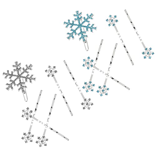 Mikinona 12 Stück Teiliges Schneeflocken Haarschmuck Set mit Strasssteinen Dekorative Haarnadeln für Damen Festliche Haarclips für Hochzeit Geburtstag Fotoshooting Robust und Vielseitig von Mikinona