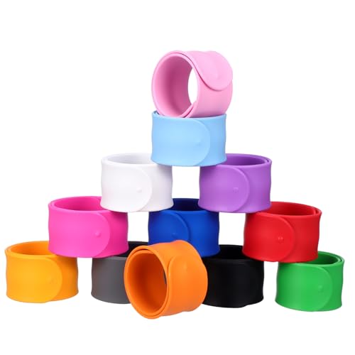 Mikinona 12 Stück Teiliges Silikon-schnapparmband Bunte Slap Bracelets Flexible Armbänder für Kindergeburtstag Party-mitgebsel Einfache Handhabung Vielseitiges Zubehör für Events von Mikinona