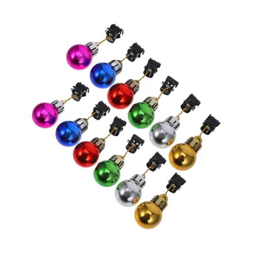 Mikinona 12 Stück Teiliges Weihnachts Bart Clip mit Bunten Weihnachtsbaumkugeln Haar Accessoires für Männer für Festliche Anlässe Cosplay und Weihnachtsdekoration Zufällige Zufällige Farbe von Mikinona