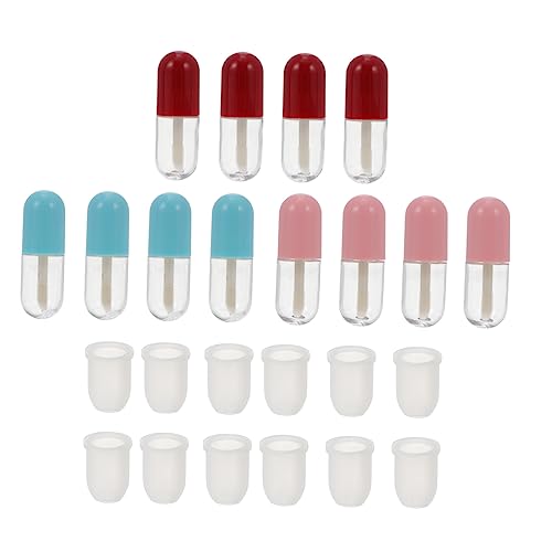 Mikinona 12 Stücke Mini Lip Balm Flasche Lip Gloss Rohre Nachfüllbar Mit Dichtdeckel Für Handtasche Kosmetiktasche Diy Geschenke von Mikinona