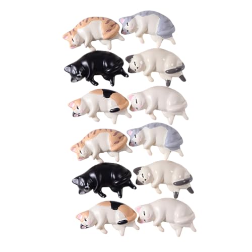 Mikinona 12st Stifthalter Stift-organizer Miniatur-katzenstatuen Stiftehalter Für Den Schreibtisch Tintenpinselablage Essstäbchenhalter Schreibwarenhalter Mini-katze Harz Epoxid Patch von Mikinona