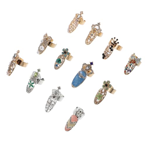 Mikinona 12stücke Nail Art Dekorationen Für Damen Maniküre Knuckle Ring Nail Art Accessoires Für Feste Und Alltagsstyle von Mikinona