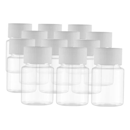Mikinona 12stücke Transparente Plastikflaschen Mit Verschluss Leere Pillenflaschen Als Medikamentenbehälter Und Container von Mikinona