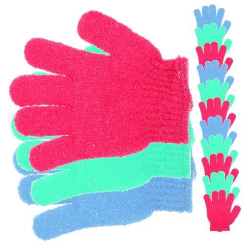 Mikinona 14 Stück Teiliges Peelinghandschuhe mit Fünf Fingern Bunte Waschhandschuhe für Sanftes Körperpeeling und Rückenmassage gegen Trockene Haut für Damen und Herren Geeignet von Mikinona