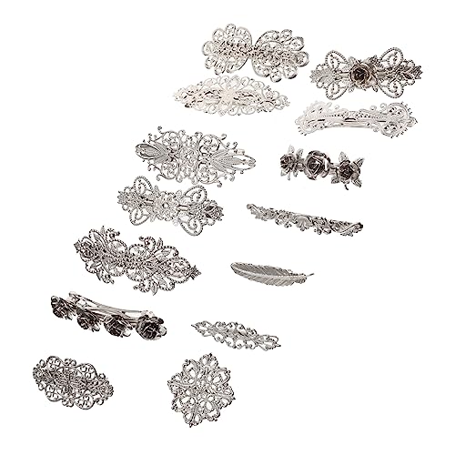 Mikinona 14 Teiliges Retro Haarspangen Set Haarspangen Für Damen Vintage Mädchen Kopfschmuck Clips Silber Ausgefallene Süße Haarnadeln Haarschmuck Für Damen Vintage Haarnadeln Feder von Mikinona