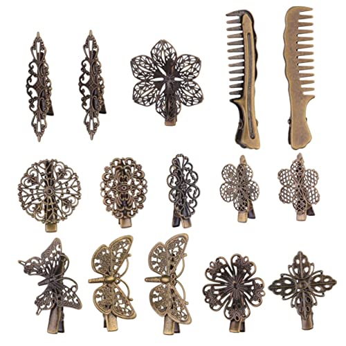 Mikinona Vintage Haarspangen für Frauen 15 Stück Duckbill Haarklammern Strapazierfähige Clips für Mädchen Modisches Design Haarschmuck für Outfits von Mikinona