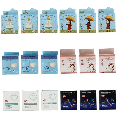 Mikinona 18Boxen Reinigungswatte Make-up-Schwämme Make-up-Tücher Abschminkpads Make-up-Schwamm Kissen zur Gesichtsreinigung Make-up-Pads für Frauen Vlies Weiß von Mikinona