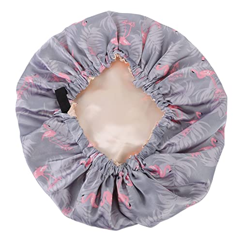 Mikinona 1stück Satin Schlafhaube Für Frauen Doppellagige Haarhaube Atmungsaktive Duschhaube Verstellbar Elegant Für Bessere Nachtruhe Für Lockiges Und Langes Haar von Mikinona
