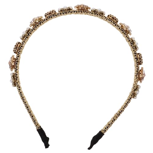 Mikinona Braut Stirnband 1Stk Perlen-Strass-Stirnband Brautschmuck funkelnde Stirnbänder für Frauen haarschmuck goldene Tiara Haarreifen schicke Kopfbedeckung empfindlich Südkorea Damen von Mikinona