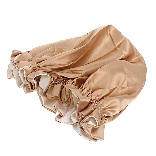 Mikinona Schlafhaube Aus Satin Für Damen Doppelseitig Runde Form Mit Großem Nachtschutz Für Haare Bequemer Tragekomfort von Mikinona