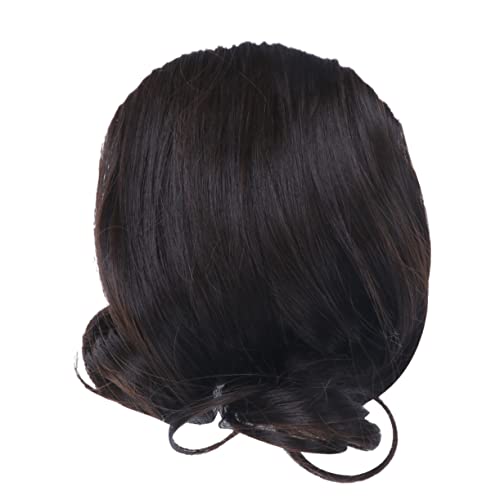 Mikinona 1stk Haarschmuck Schwarze Perücke Kurze Schwarze Haare Mit Schwarze Frisuren Mit Knall Für Rundes Gesicht Cosplay-perücke Schwarzer Damen Perückenstück Jahrgang von Mikinona