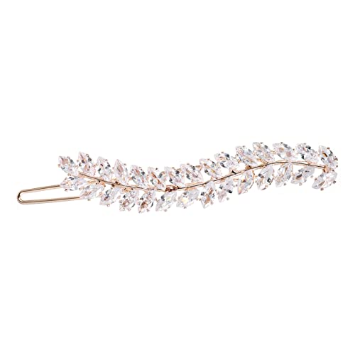 Mikinona 1stk Haarnadel Mit Zirkonium-blättern Haarschmuck Für Damen Dekorative Haar Pins Diamant Haar Barrettes Haarschmuck Für Den Abschlussball Kristall-bobby Mode Fräulein Knall-clip von Mikinona