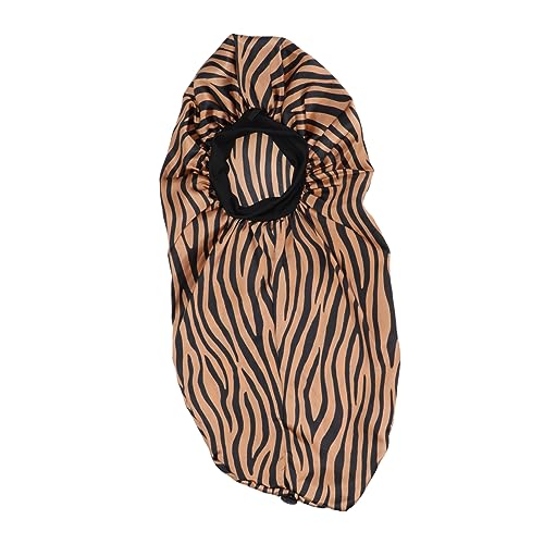 Mikinona Praktische Bonnet Damen Schlafmütze Mit Breiter Krempe Und Clip Zebra-print von Mikinona
