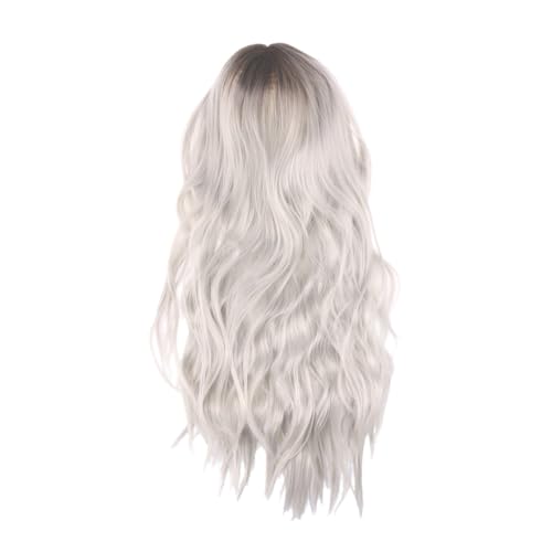Mikinona 1stück Damen Lange Lockige Perücke Gradient Synthetische Haarperücke Für Cosplay Alltag Halloween Und Partys Und Atmungsaktiv Mit Elastischem Band von Mikinona