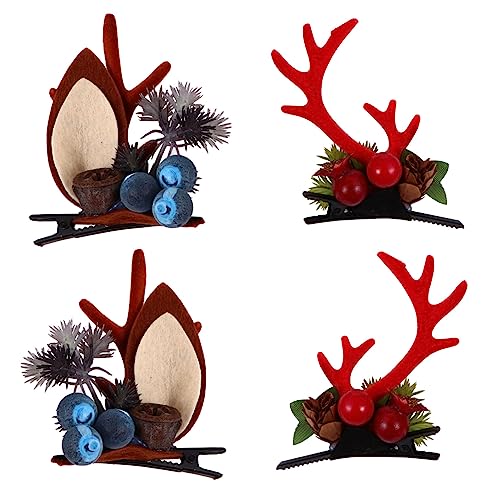 Mikinona Weihnachts-haar-accessoires Geweih-clips Ein Paar Stilvolle Haarspangen Für Frauen Zufälliger Stil von Mikinona