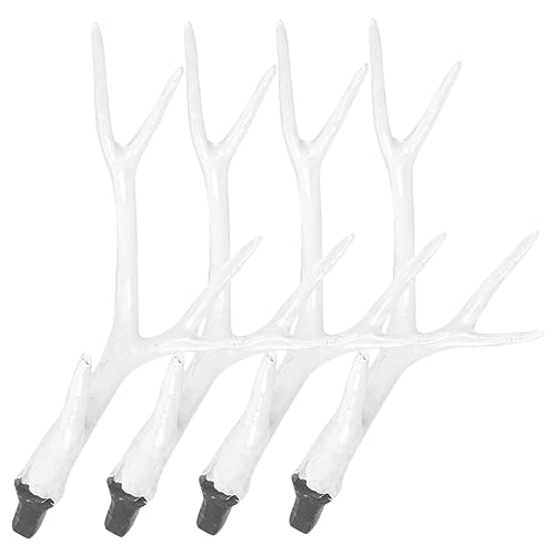 Mikinona 2 Paar künstliche Geweihe Rehgeweih Weihnachtsstirnband Geweih DIY Hirschgeweih weihnachts party weihnachtsdeko DIY-Kopfbedeckungszubehör Weihnachten Hirschgeweih Plastik Weiß von Mikinona