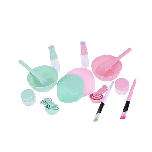 Mikinona 2 Satz Teiliges Diy Gesichtsmaske Set Silikon Schüsseln Pinsel Löffel und Mehr für Effektive Hautpflege und Kosmetische Anwendungen für Zufällige Farben Zufällige von Mikinona