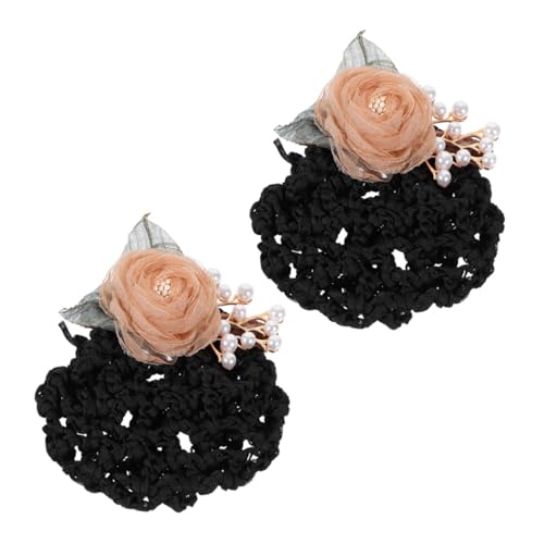 Mikinona 2stücke Blumen Haar Dutt Clip Haarnetz Abdeckung Haarspange Clip Für Damen Zierde Mit Netz Für Frauen von Mikinona