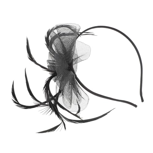 Mikinona 2 Stk Stirnband aus Federnetz faschings haarschmuck fasching kopfbedeckung Brauthut Gast Kleid Haar Kopfbedeckungen für Tanzpartys Feder Haarreifen Gittergewebe Black von Mikinona